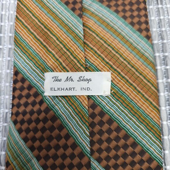 The Mr Shop Inc Neck Tie Mens Classic Wide Striped Vintage Party Church Wedding - Picture 5 of 12